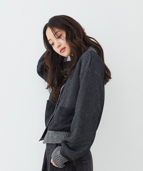 UNITED TOKYO(ユナイテッドトウキョウ)の「【新作】カバーチュールカーディガン|軽羽織/ニットカーデ/レイヤード/冬服/春服(カーディガン/ボレロ・レディース・グレー/ピンク/アイボリー・FREE)」の4枚目の写真