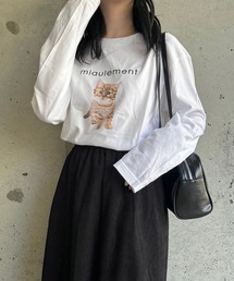 韓国っぽキャットロンT/長袖Tシャツ