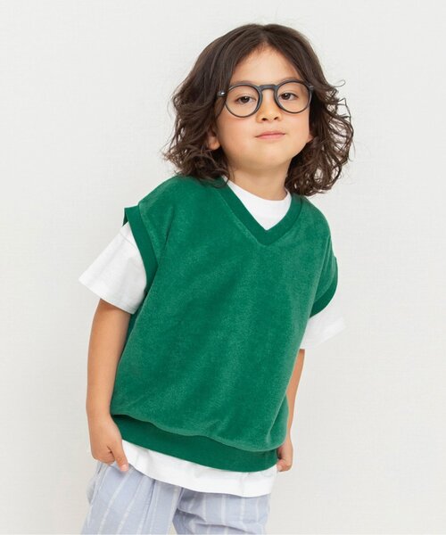 BREEZE(ブリーズ)の「【リンク】切替パイルベスト(セットアップ可)(セットアップ・キッズ・ネイビー/グリーン・130/120/110/90/150/140/100)」の1枚目の写真