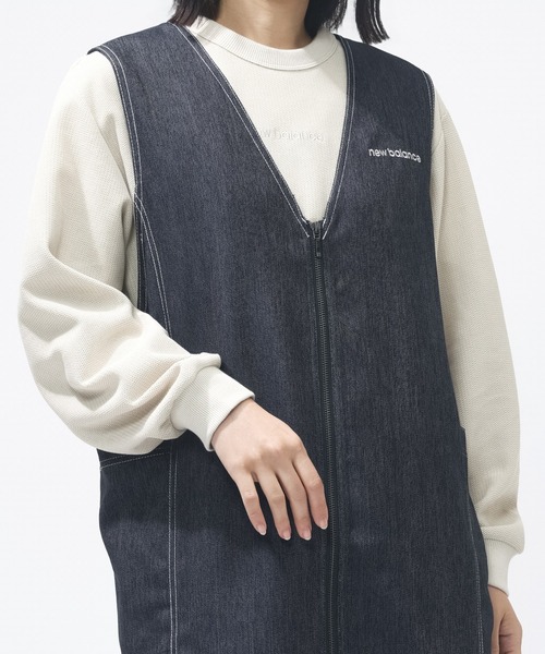 NEW BALANCE(ニューバランス)の「【別注】ニューバランス New Balance デニムスタイルジャンパードレス 限定コラボ(ジャンパースカート・レディース・ブルー/ネイビー・L/M)」の7枚目の写真