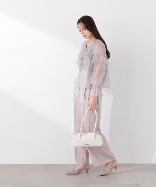 PROPORTION BODY DRESSING（プロポーションボディドレッシング）の「サイドリボンタックパンツ / 1216130306（その他パンツ・レディース・ベージュ/ブルー・MEDIUM/P/S）」の5枚目の写真