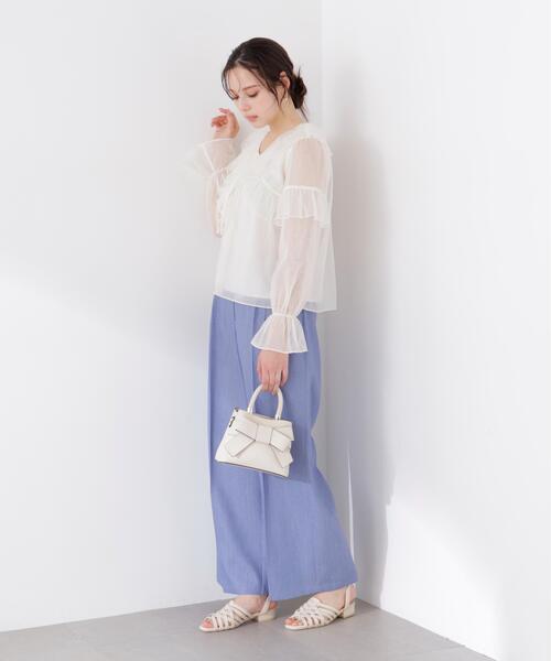 PROPORTION BODY DRESSING（プロポーションボディドレッシング）の「サイドリボンタックパンツ / 1216130306（その他パンツ・レディース・ベージュ/ブルー・MEDIUM/P/S）」の17枚目の写真