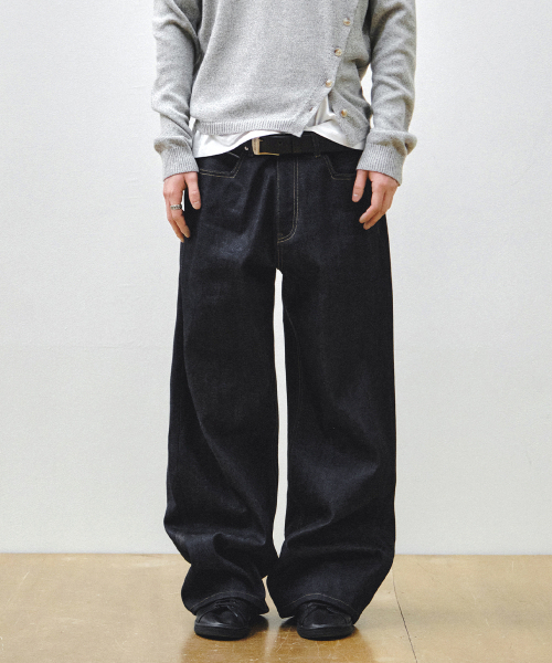 ファイブポケットワイドセルビッチデニム_インディゴ