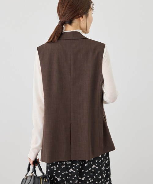 ROPE' PICNIC（ロペピクニック）の「カナパ スリーブレスジレ/セットアップ対応・UV・抗菌防臭・接触冷感（ベスト・レディース・ベージュ/ネイビー/ダークブラウン/グレー・FREE）」の19枚目の写真