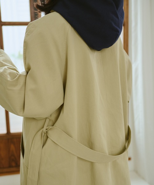 BROKEN BASE(ブロークンベース)の「Stand-Neck Trench Coat(トレンチコート・メンズ・ベージュ/チャコール・フリー)」の20枚目の写真