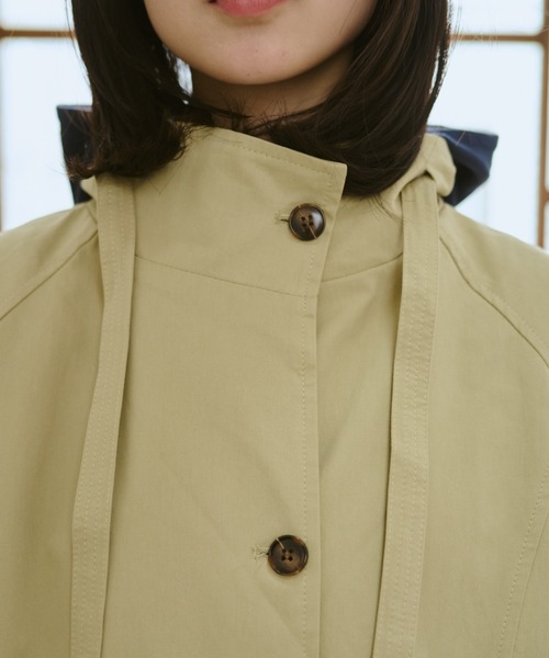 BROKEN BASE(ブロークンベース)の「Stand-Neck Trench Coat(トレンチコート・メンズ・ベージュ/チャコール・フリー)」の18枚目の写真