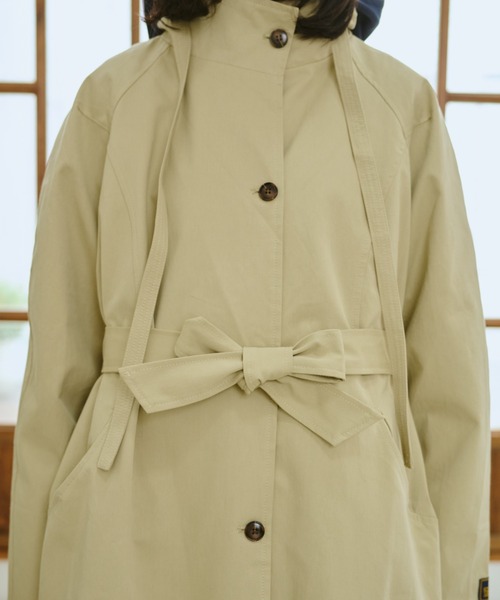 BROKEN BASE(ブロークンベース)の「Stand-Neck Trench Coat(トレンチコート・メンズ・ベージュ/チャコール・フリー)」の21枚目の写真
