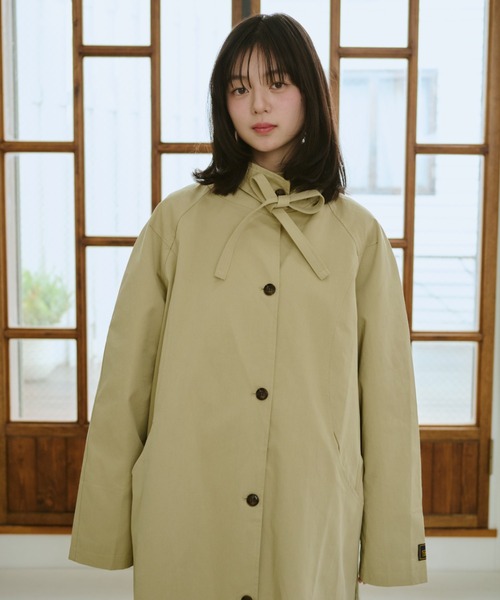 BROKEN BASE(ブロークンベース)の「Stand-Neck Trench Coat(トレンチコート・メンズ・ベージュ/チャコール・フリー)」の10枚目の写真