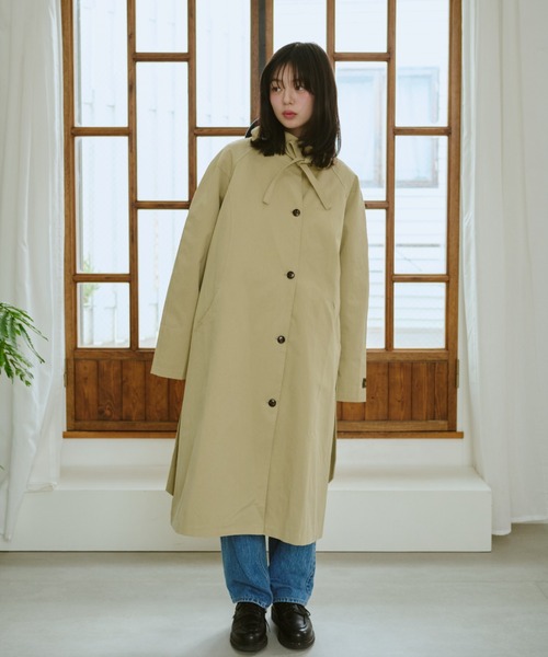 BROKEN BASE(ブロークンベース)の「Stand-Neck Trench Coat(トレンチコート・メンズ・ベージュ/チャコール・フリー)」の17枚目の写真