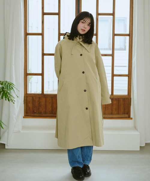 BROKEN BASE(ブロークンベース)の「Stand-Neck Trench Coat(トレンチコート・メンズ・ベージュ/チャコール・フリー)」の13枚目の写真