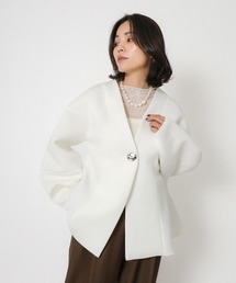 Floran（フローラン）の「ニュアンスボタンペプラムカーディガン（カーディガン/ボレロ）」