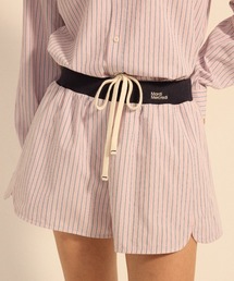 COTTON SHORTS STRIPE CONTRAST WAISTBAND / コットン ショーツ ストライプ コントラスト ウエストバンド