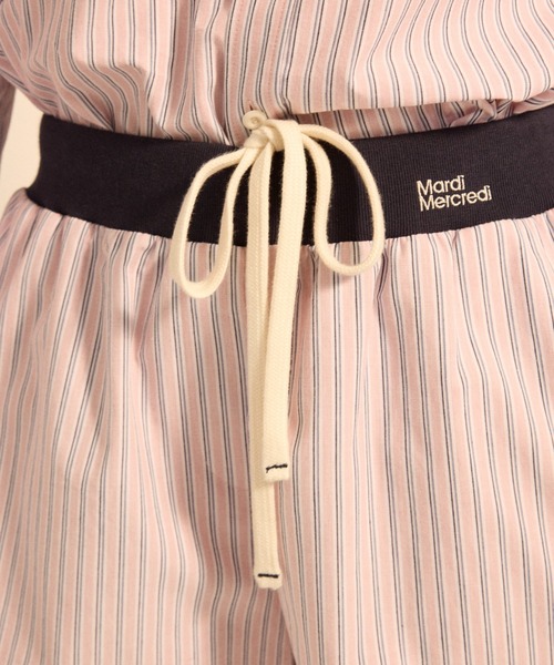 Mardi Mercredi(マルディメクルディ)の「COTTON SHORTS STRIPE CONTRAST WAISTBAND / コットン ショーツ ストライプ コントラスト ウエストバンド(その他パンツ・レディース・ピンク/ブルー・FREE)」の18枚目の写真