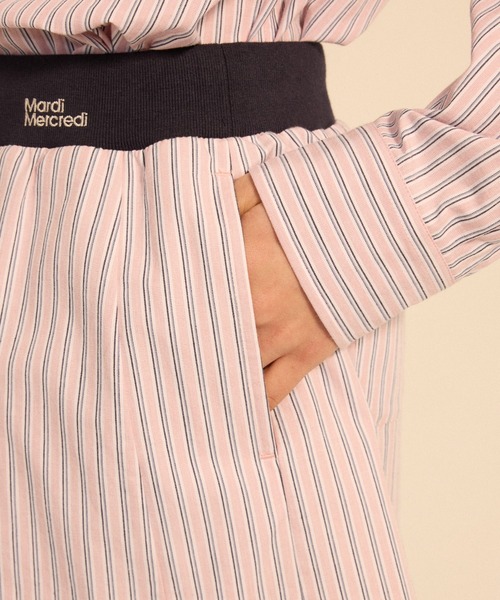 Mardi Mercredi(マルディメクルディ)の「COTTON SHORTS STRIPE CONTRAST WAISTBAND / コットン ショーツ ストライプ コントラスト ウエストバンド(その他パンツ・レディース・ピンク/ブルー・FREE)」の19枚目の写真
