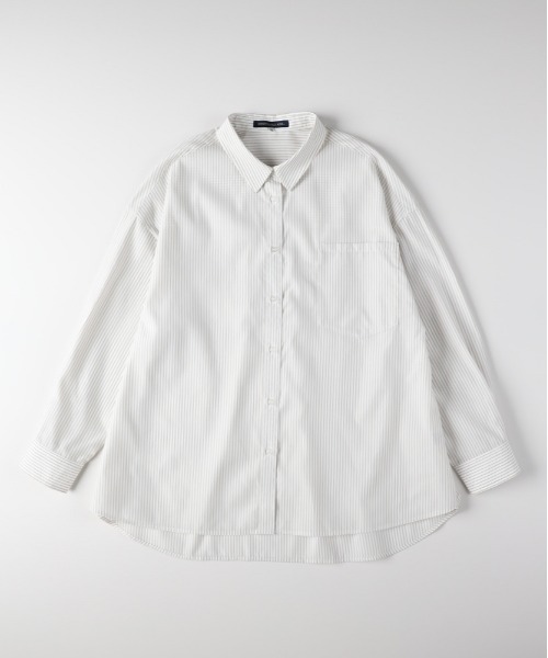 Right-on(ライトオン)の「HONEYSUCKLE ROSE(ハニーサックルローズ)ストライプビッグシャツ(シャツ/ブラウス・レディース・ホワイト×カーキブラウン/ホワイト×イエロー/ホワイト×ネイビー・M/L/S)」の22枚目の写真