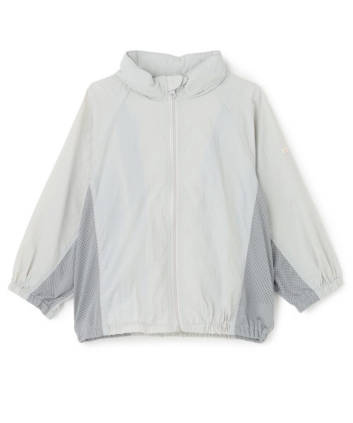 petit main（プティマイン）の「【ポケッタブル】ワッシャーウィンブレ（ナイロンジャケット・キッズ・ライトグレー/アイボリー・M/S/L）」の2枚目の写真