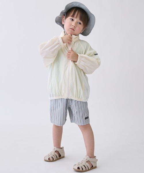 petit main（プティマイン）の「【ポケッタブル】ワッシャーウィンブレ（ナイロンジャケット・キッズ・ライトグレー/アイボリー・M/S/L）」の5枚目の写真