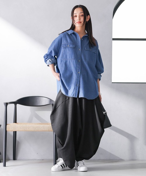 n'OrLABEL(ノアールレーベル)の「変形バルーンサルエルパンツ(その他パンツ・レディース・ブラック/チャコール/カーキ・FREE)」の9枚目の写真