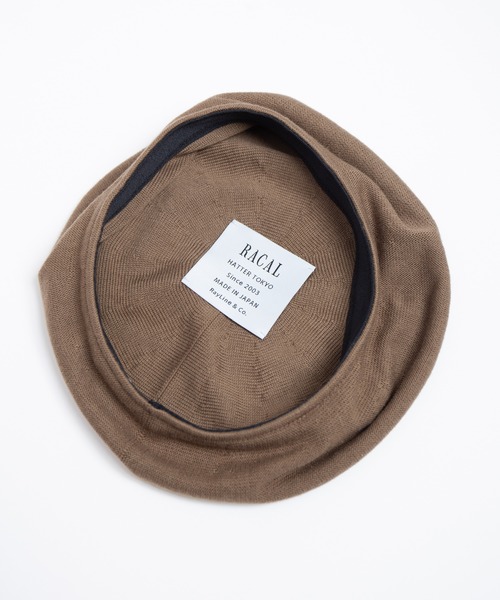 RACAL（ラカル）の「Single Cotton Knit Spring Beret / 1枚仕立てコットンニットスプリングベレー（ハンチング/ベレー帽・メンズ・モカ/ネイビー/ブラック・FREE）」の16枚目の写真