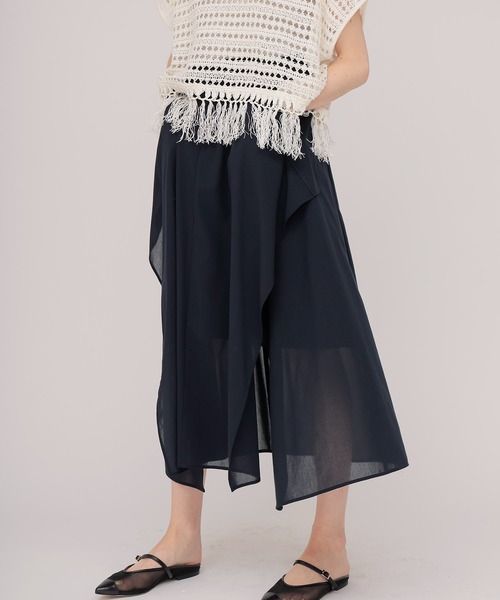 DRESSLAVE(ドレスレイブ)の「sheer irregular hem skirt(シアーイレギュラーヘムスカート)(スカート・レディース・ネイビー・38)」の1枚目の写真
