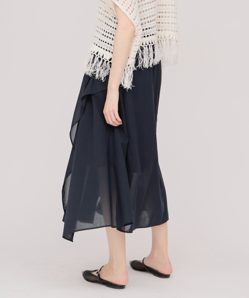 DRESSLAVE(ドレスレイブ)の「sheer irregular hem skirt(シアーイレギュラーヘムスカート)(スカート・レディース・ネイビー・38)」の2枚目の写真