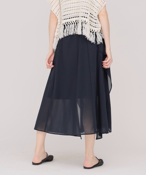 DRESSLAVE(ドレスレイブ)の「sheer irregular hem skirt(シアーイレギュラーヘムスカート)(スカート・レディース・ネイビー・38)」の3枚目の写真