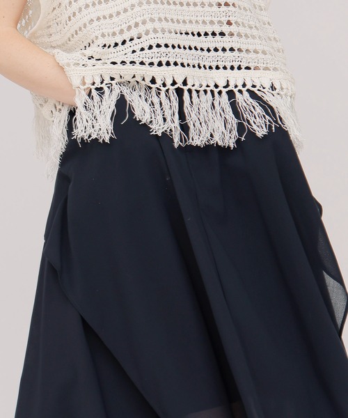 DRESSLAVE(ドレスレイブ)の「sheer irregular hem skirt(シアーイレギュラーヘムスカート)(スカート・レディース・ネイビー・38)」の4枚目の写真