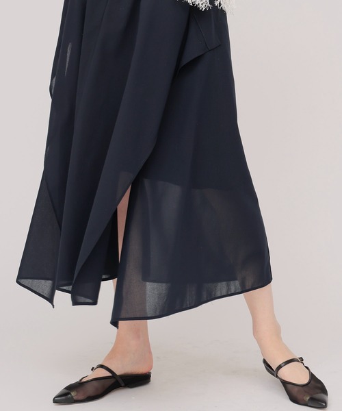 DRESSLAVE(ドレスレイブ)の「sheer irregular hem skirt(シアーイレギュラーヘムスカート)(スカート・レディース・ネイビー・38)」の5枚目の写真