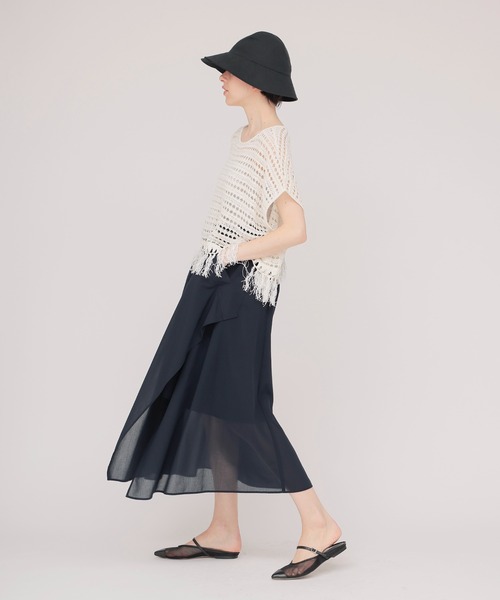 DRESSLAVE(ドレスレイブ)の「sheer irregular hem skirt(シアーイレギュラーヘムスカート)(スカート・レディース・ネイビー・38)」の8枚目の写真