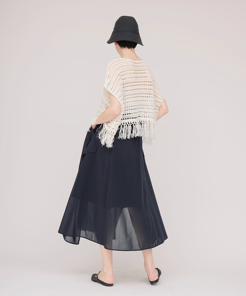 DRESSLAVE(ドレスレイブ)の「sheer irregular hem skirt(シアーイレギュラーヘムスカート)(スカート・レディース・ネイビー・38)」の9枚目の写真