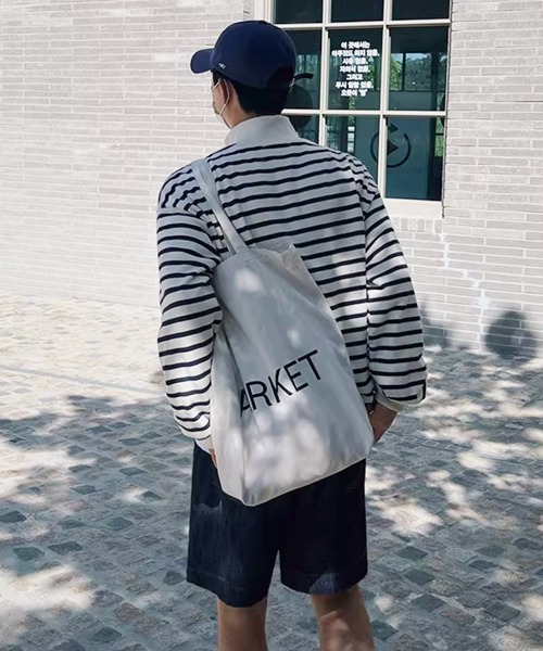 NOWLE（ノウル）の「【NOWLE】ボーダー ハーフジップ プルオーバー リブ Tシャツ / カットソー（Tシャツ/カットソー・メンズ・ホワイト・LARGE/MEDIUM/X-LARGE）」の12枚目の写真