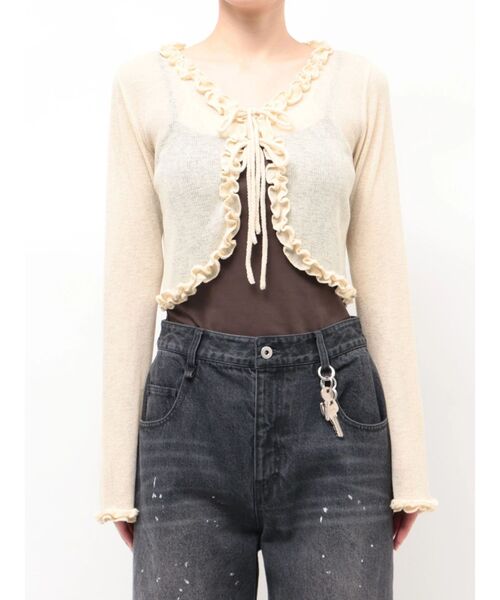 CALNAMUR(カルナムール)の「フリルカラーカーデ(ニット/セーター・レディース・ブルー/イエロー/ピンク・FREE)」の17枚目の写真