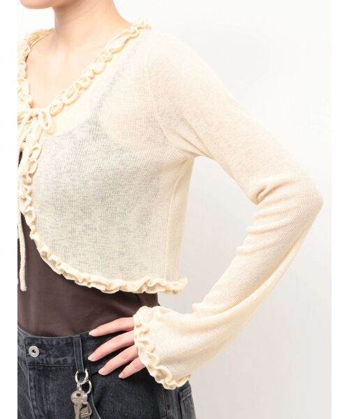 CALNAMUR(カルナムール)の「フリルカラーカーデ(ニット/セーター・レディース・ブルー/イエロー/ピンク・FREE)」の13枚目の写真