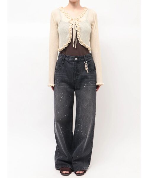 CALNAMUR(カルナムール)の「フリルカラーカーデ(ニット/セーター・レディース・ブルー/イエロー/ピンク・FREE)」の10枚目の写真