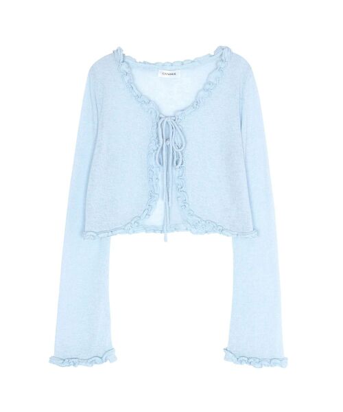 CALNAMUR(カルナムール)の「フリルカラーカーデ(ニット/セーター・レディース・ブルー/イエロー/ピンク・FREE)」の5枚目の写真