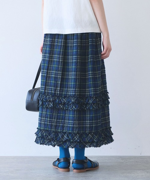 bulle de savon（ビュルデサボン）の「サッカー タータンチェック furi furi スカート（スカート・レディース・ネイビー/レッド・FREE）」の17枚目の写真