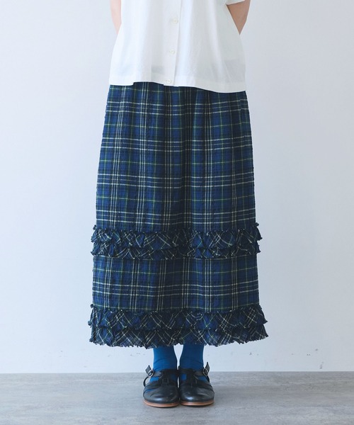 bulle de savon（ビュルデサボン）の「サッカー タータンチェック furi furi スカート（スカート・レディース・ネイビー/レッド・FREE）」の16枚目の写真