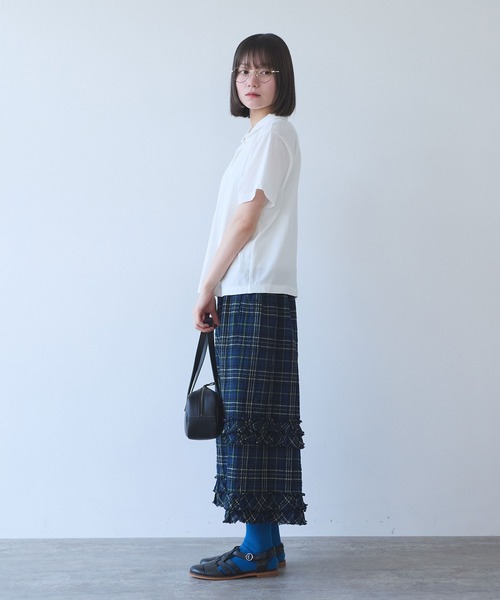 bulle de savon（ビュルデサボン）の「サッカー タータンチェック furi furi スカート（スカート・レディース・ネイビー/レッド・FREE）」の21枚目の写真