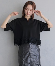 【&g'aime】ループ切替ショートポロニット LOOP SWITCH SHORT POLO KNIT