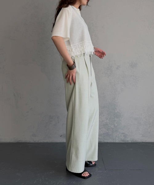 &g'aime(アンジェム)の「【&g'aime】ループ切替ショートポロニット LOOP SWITCH SHORT POLO KNIT(ニット/セーター・レディース・ブラック/ネイビー/オフホワイト・FREE)」の13枚目の写真