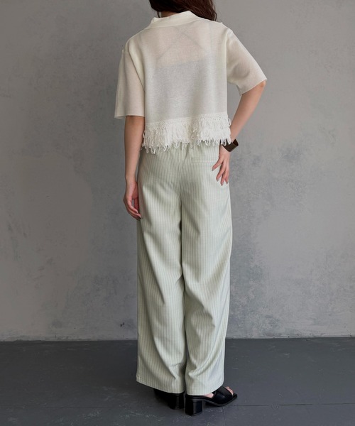 &g'aime(アンジェム)の「【&g'aime】ループ切替ショートポロニット LOOP SWITCH SHORT POLO KNIT(ニット/セーター・レディース・ブラック/ネイビー/オフホワイト・FREE)」の14枚目の写真