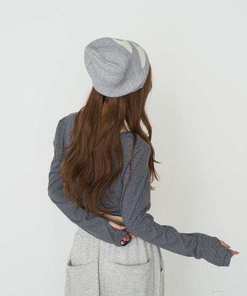 RAY CASSIN（レイカズン）の「ロゴビーニー（ニットキャップ/ビーニー・レディース・グレー/ブラック・FREE）」の7枚目の写真