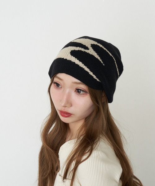 RAY CASSIN（レイカズン）の「ロゴビーニー（ニットキャップ/ビーニー・レディース・グレー/ブラック・FREE）」の8枚目の写真