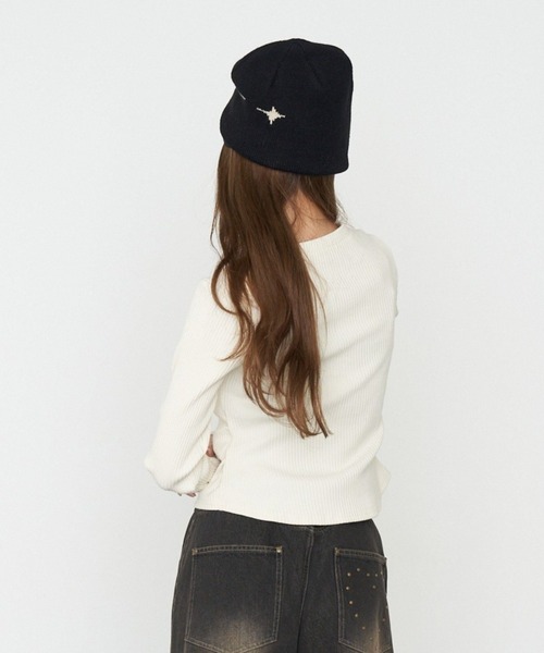 RAY CASSIN（レイカズン）の「ロゴビーニー（ニットキャップ/ビーニー・レディース・グレー/ブラック・FREE）」の11枚目の写真