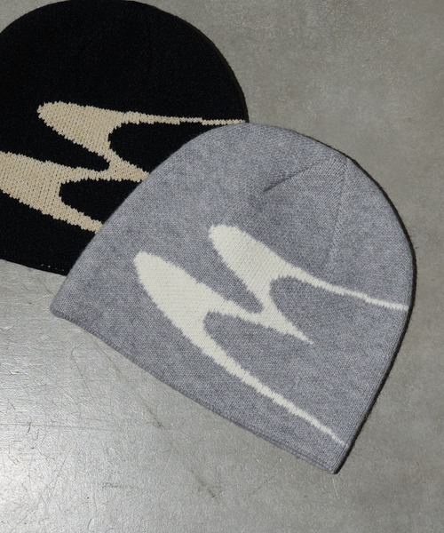 RAY CASSIN（レイカズン）の「ロゴビーニー（ニットキャップ/ビーニー・レディース・グレー/ブラック・FREE）」の3枚目の写真