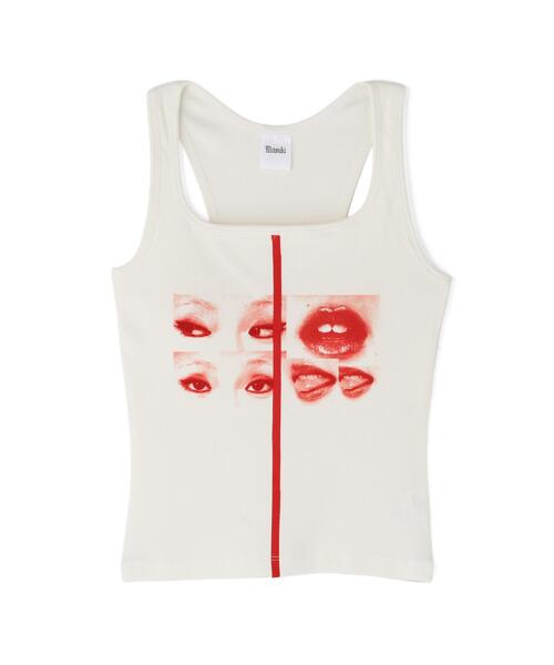 ROYAL FLASH(ロイヤルフラッシュ)の「MITSUKI/ミツキ/Face Print Tanktop(タンクトップ・レディース・ホワイト/グレー・F)」の12枚目の写真