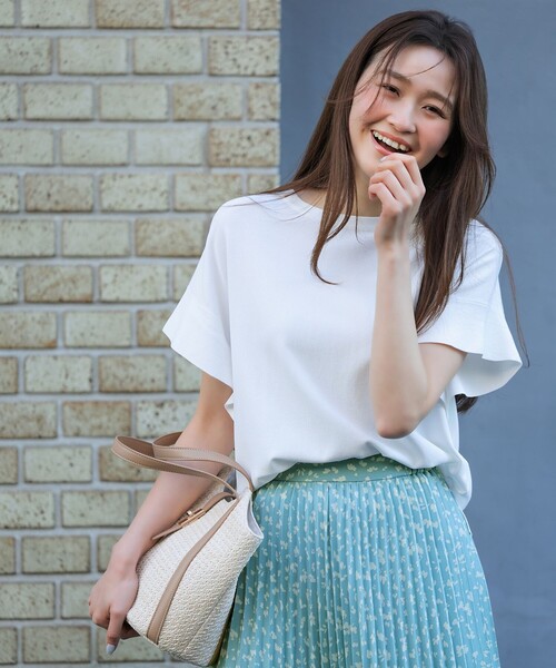 ANY SIS(エニィスィス)の「【and GIRL掲載/アイスタッチ】フレンチスリーブ ニット(ニット/セーター・レディース・ネイビー系/ブラック系2/ホワイト系/レッド系/スカイブルー系/ホワイト系2/ブルー系/黄土色系/ライトグレー系/ワイン系/ベージュ系2/グレー系2・X-SMALL)」の2枚目の写真
