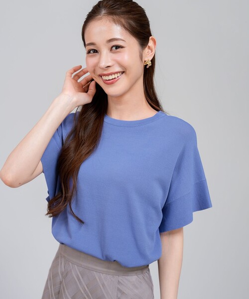 ANY SIS(エニィスィス)の「【and GIRL掲載/アイスタッチ】フレンチスリーブ ニット(ニット/セーター・レディース・ネイビー系/ブラック系2/ホワイト系/レッド系/スカイブルー系/ホワイト系2/ブルー系/黄土色系/ライトグレー系/ワイン系/ベージュ系2/グレー系2・X-SMALL)」の8枚目の写真