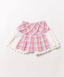 KP | 先染チェック×ドビー織プリント プリーツスカパン(その他パンツ)