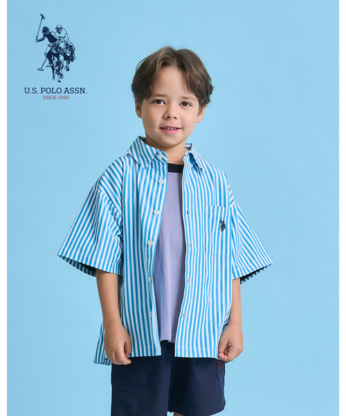 b・ROOM（ビールーム）の「【U.S. POLO ASSN.】【セットアップ可】半袖リラックスシャツ（シャツ/ブラウス・キッズ・ブルー/ネイビー/ブラック/ブルーグリーン/ベージュ系その他・140cm/130cm/110cm/120cm/150cm/100cm）」の5枚目の写真